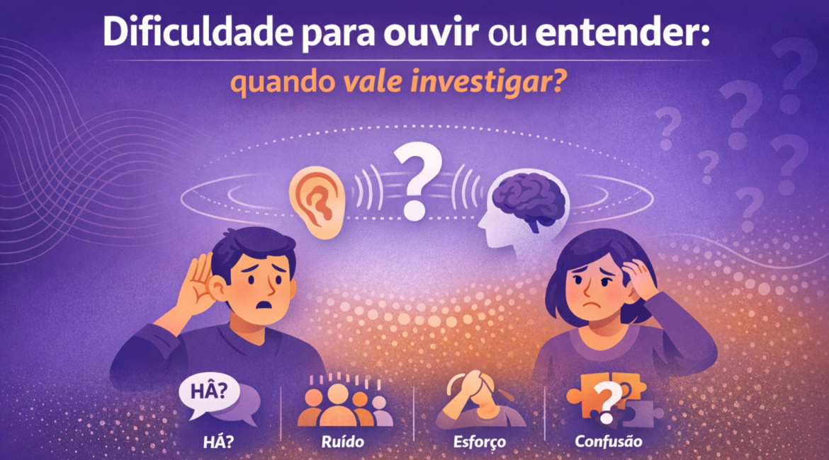Dificuldade para ouvir ou entender conversas