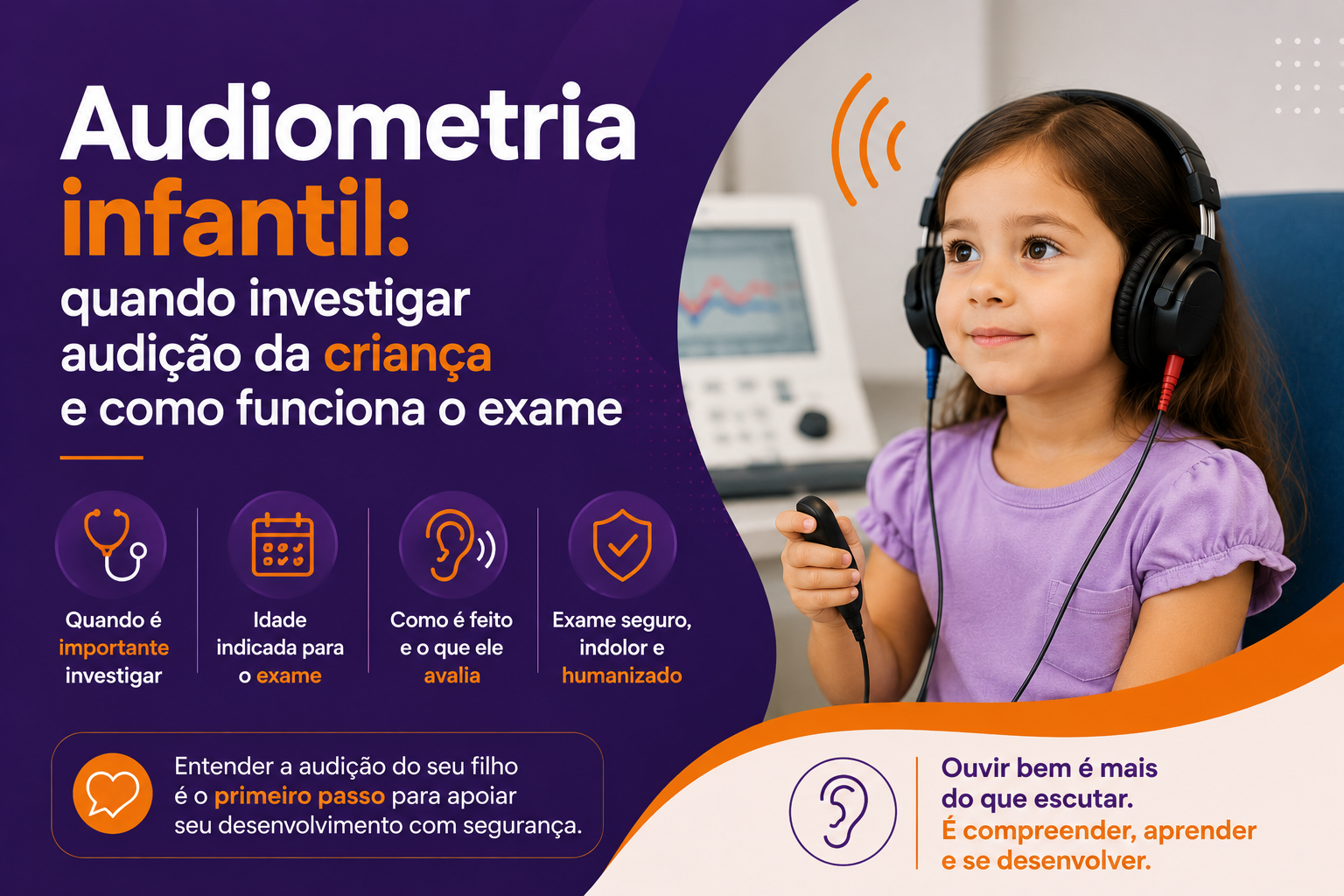 Audiometria infantil: quando investigar a audição da criança e como funciona o exame